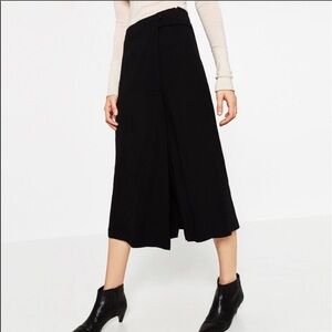 Zara Wide Leg Split Seam High Waisted Culottes S